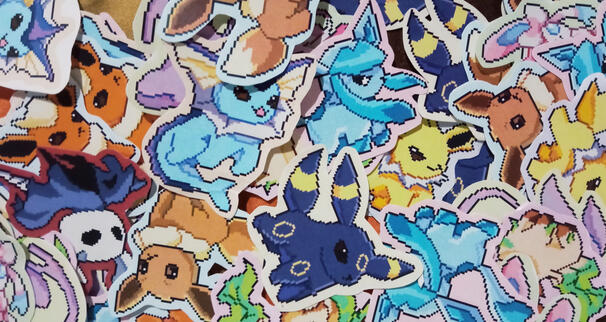 STICKERS VARIOS pokemón PIXEL ART